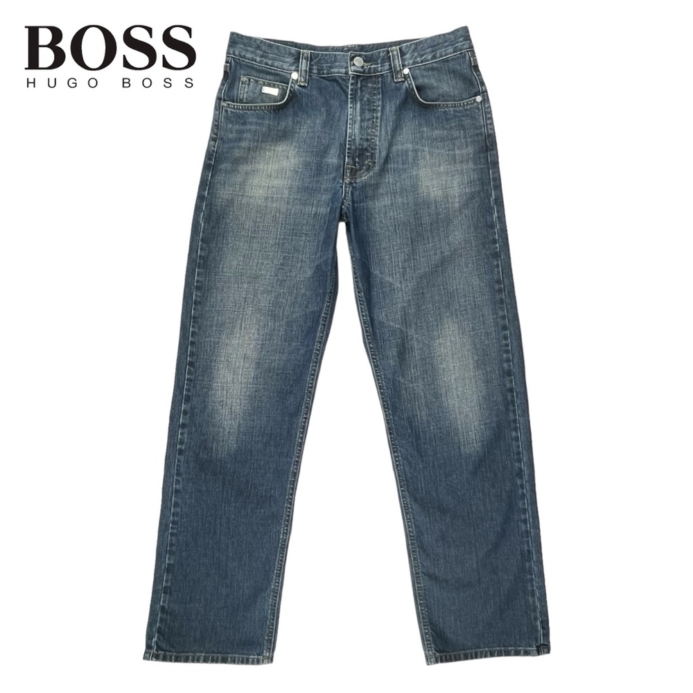Boss Hugo Boss |‎ Men 34x32 | 100% Cotton Straight Leg Blue Denim Jeans